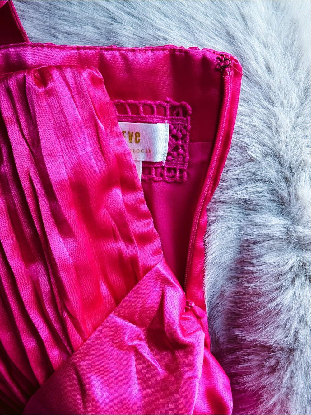 Anthropologie Maeve Bow-Tie Satin Mini Dress Pink - Barbie-Core, Party- Size 10 - Picture 10 of 13